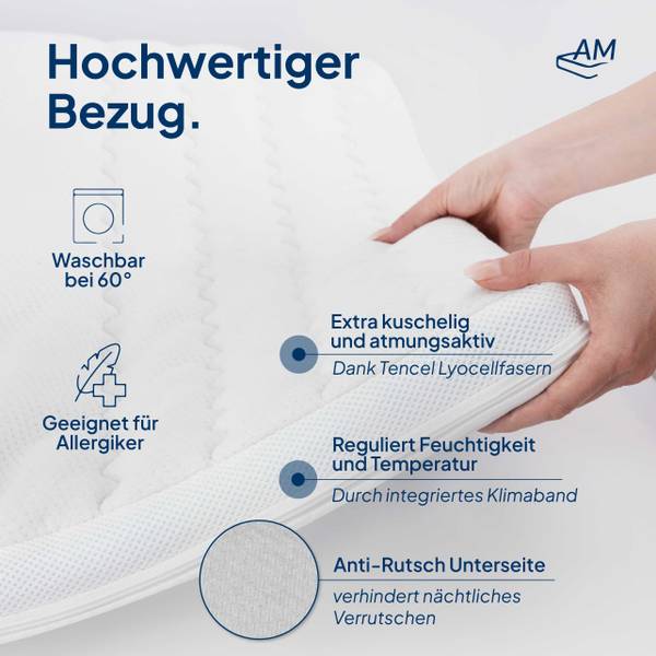 Gelschaum Topper PREMIUM PLUS 100 x 8 x 200 cm