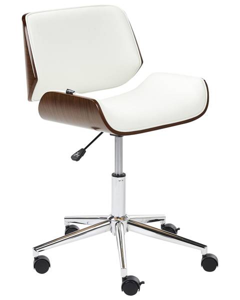 Bürostuhl TOTOWA Braun - Silber - Weiß - Kunstleder - 54 x 77 x 39 cm