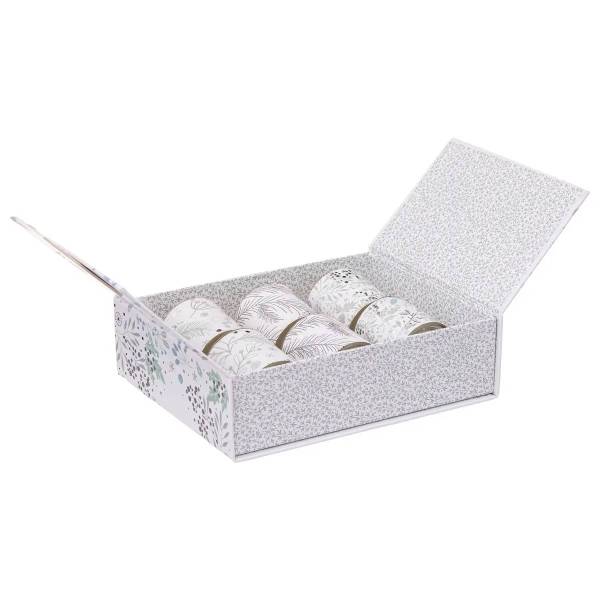 Duftkerzen 80136 6er Set Weiß - Glas - 5 x 5 x 5 cm