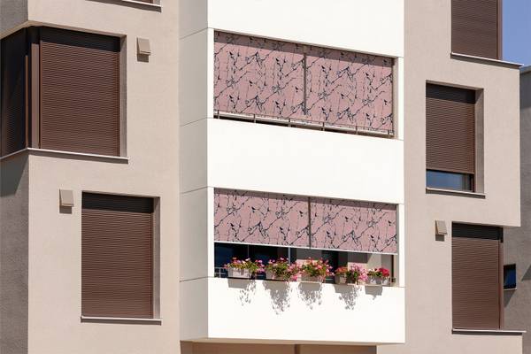 Außenrollo Lapis Rosa Pink - Textil - 40 x 180 x 1 cm