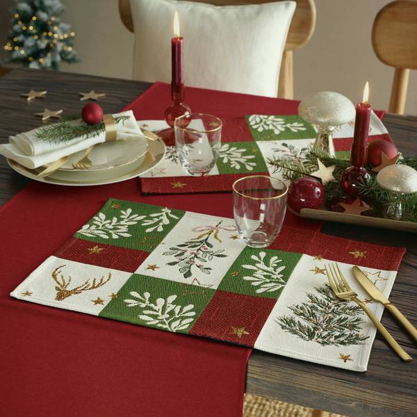 Tischläufer 207121 Grün - Rot - Weiß