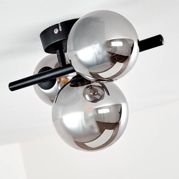 Deckenleuchte Bollate Grau - Metall - 23 x 28 x 28 cm