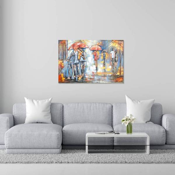 Metallbild 3D REGEN 4 Stahl - 120 x 80 x 5 cm