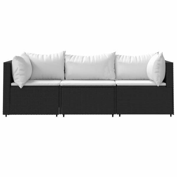 Garten-Lounge-Set 3029629-1  (3-teilig) Schwarz - Weiß