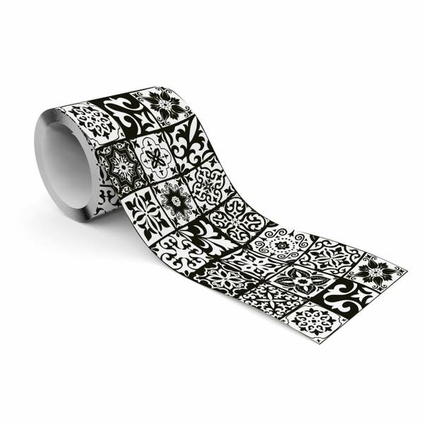 Bande Décorative Mosaïque Motif Moderne Noir - Blanc - Polaire - 10 x 300 x 300 cm
