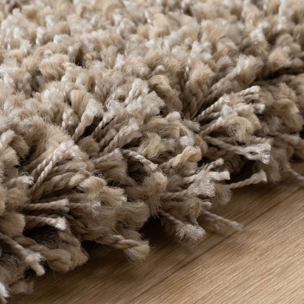 Hochflorteppich Twilight rund Beige - Polypropylen - 200 x 200 cm