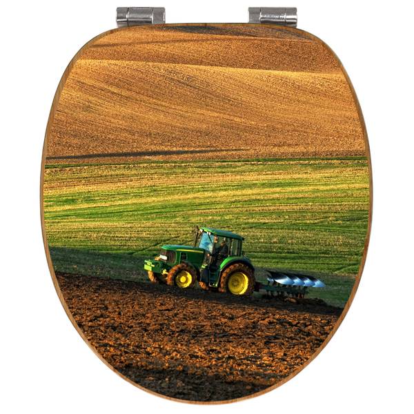WC-Sitz mit Absenkautomatik Pflügen Braun - Bambus - Holzwerkstoff - 38 x 5 x 49 cm