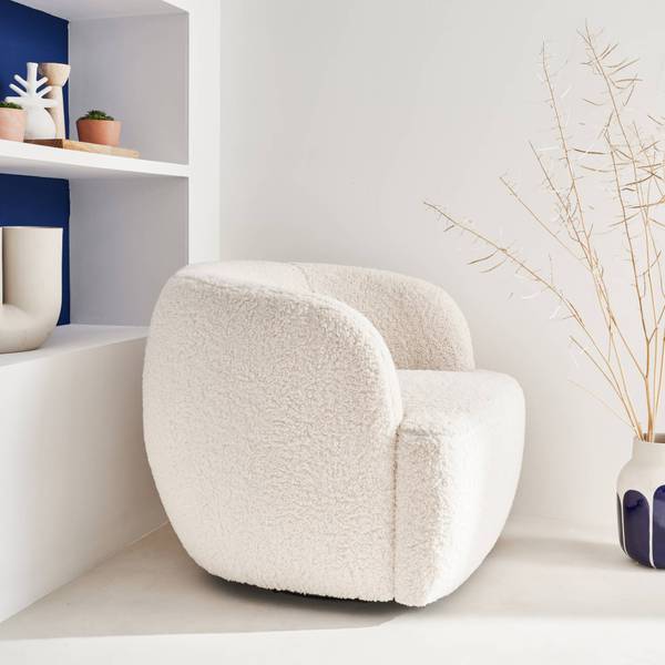 Sessel Weiß - Textil - 77 x 67 x 79 cm
