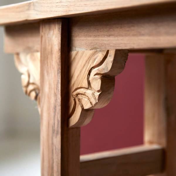 Konsolentisch Adonis Beige - Teakholz - 100 x 45 x 25 cm