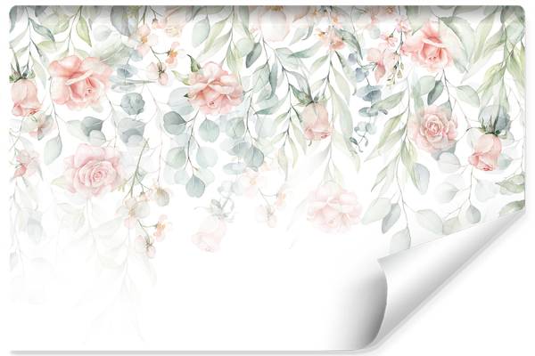 Vlies-Fotobehang DELICAAT Rozen Bladeren 90 x 60 x 60 cm