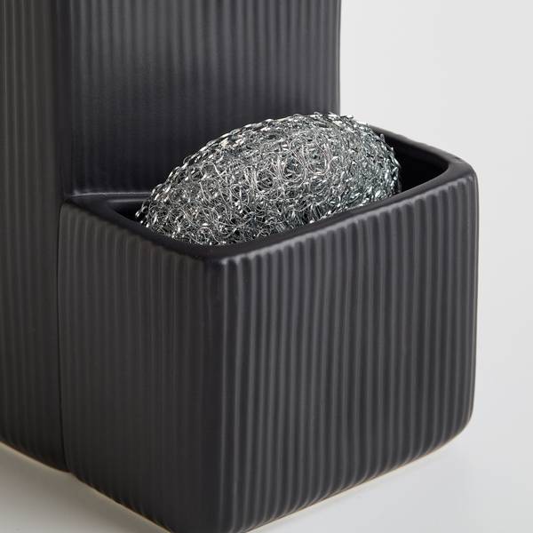 Seifenspender Liners Schwarz - Keramik - 10 x 22 x 11 cm