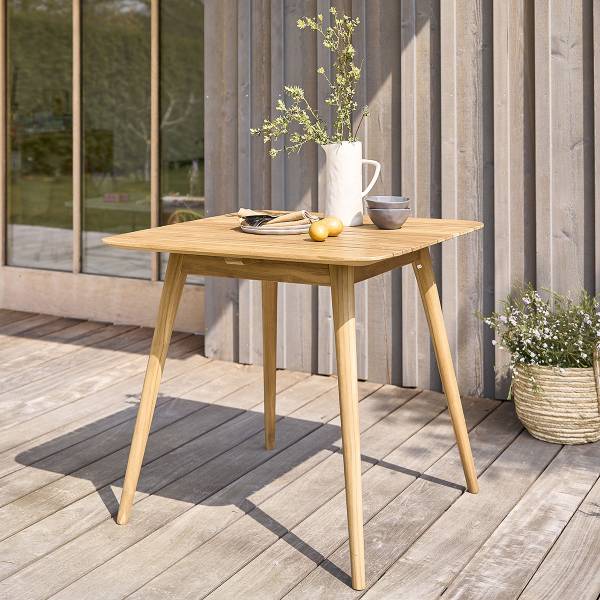 Gartentisch APRIL Beige - Massivholz - 80 x 75 x 80 cm