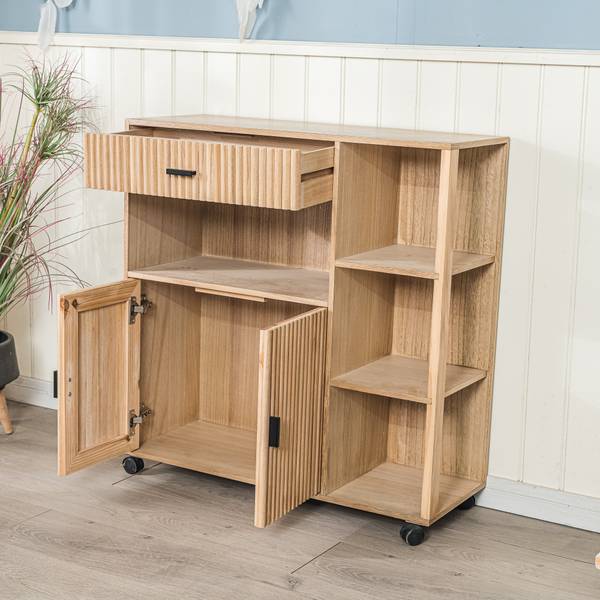 Servierwagen OULU Braun - Massivholz - 78 x 79 x 28 cm