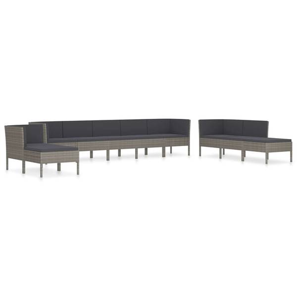 Tuinbank 3009677-5 Set van 10 grijs - polyester - staal - 60 x 35 x 60 cm