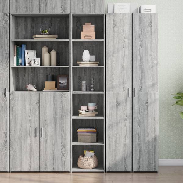 Highboard DE5479 Grau - Holzwerkstoff - 40 x 185 x 41 cm