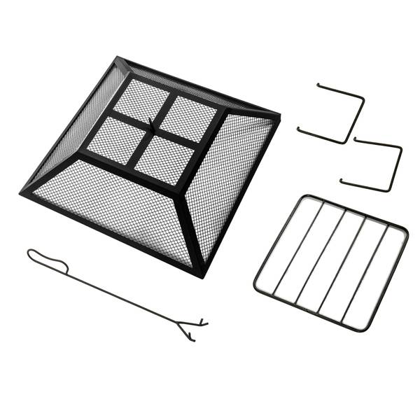 Garten Holzbefeuerte Feuerstelle Schwarz - Aluminium - 60 x 52 x 60 cm