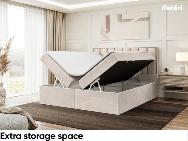 Boxspringbett Noah Beige - 200 x 180 cm - H4