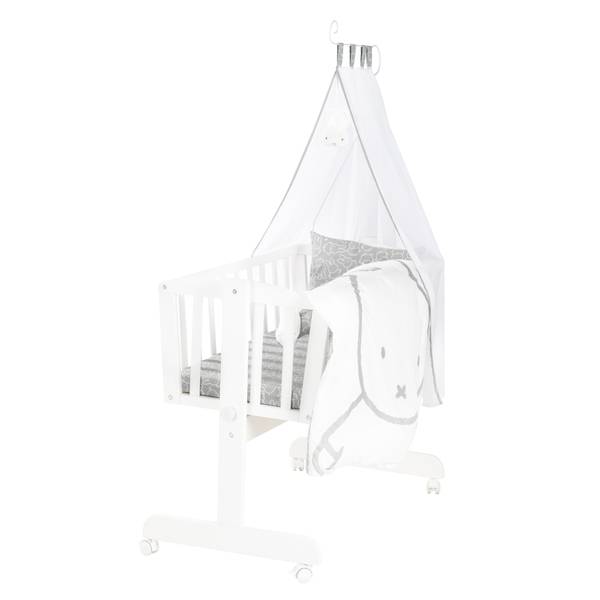 Berceau à bascule Set miffy® Blanc - Bois manufacturé - 53 x 150 x 104 cm