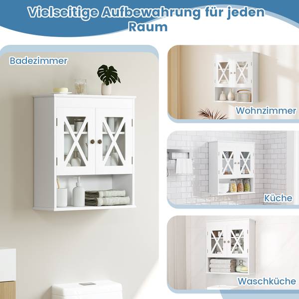 Badezimmerschrank NM0397ITDE Weiß - Holzwerkstoff - 20 x 60 x 54 cm