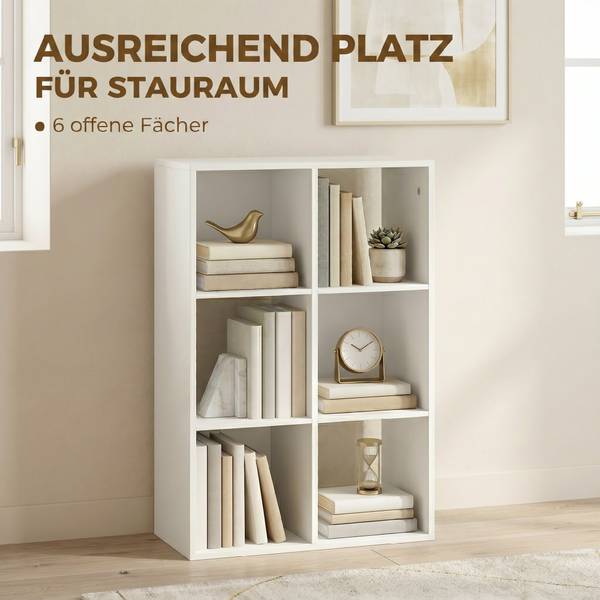 Bücherregal 833-423V90WT Weiß - Holzwerkstoff - 30 x 92 x 62 cm