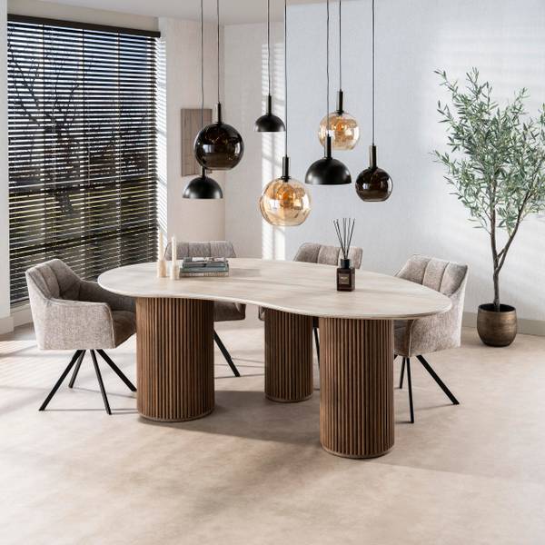 Esszimmertisch ROMANO Beige - Keramik - 215 x 77 x 120 cm