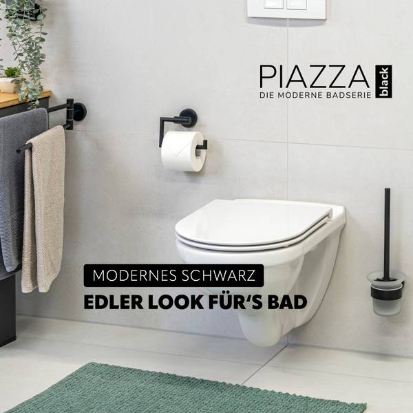Toilettenpapierhalter Piazza Black 91112 Schwarz - Kunststoff