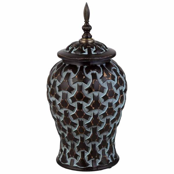 Vase 4523289215 Schwarz - Keramik - 17 x 37 x 17 cm