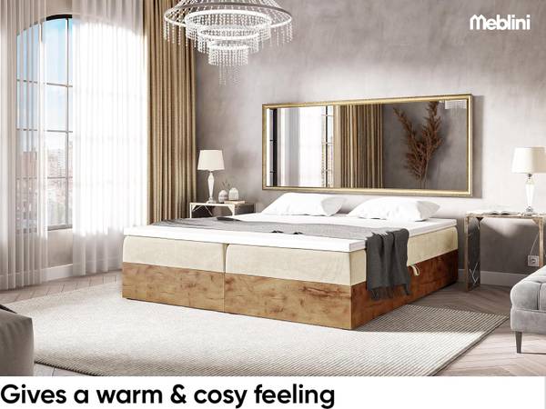 Boxspringbett LOFTY BOX Creme