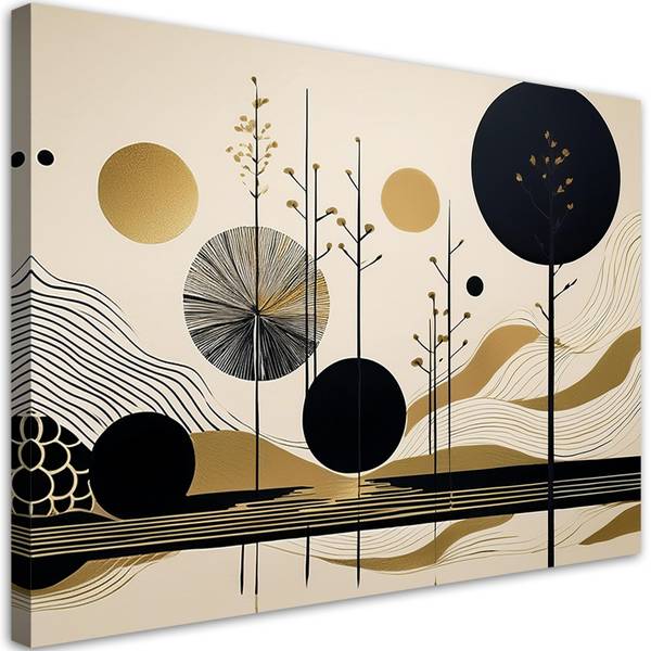 Wandbild abstraktion formen und linien 60 x 40 cm