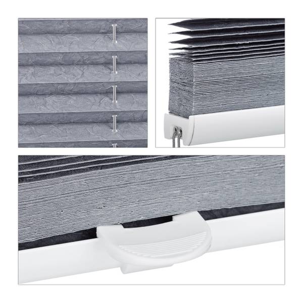 2x Plissee Rollo grau o.B., 90x130cm 90 x 130 cm