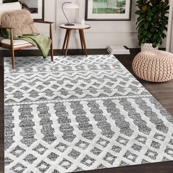 Tapis salon PISTIOU 60x110 gris Gris - Matière plastique - 60 x 2 x 110 cm
