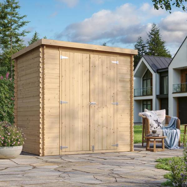 Gartenhaus M311C1+G Beige - Fichte - 188 x 206 x 118 cm