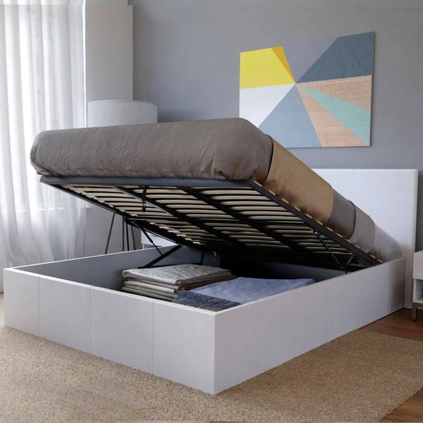 BETTKASTEN BARCELONA Weiß - Holzwerkstoff - 176 x 88 x 210 cm