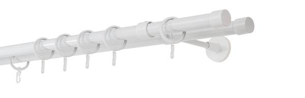 Gardinenstange auf Maß wire-cap II Weiß - Breite: 160 cm