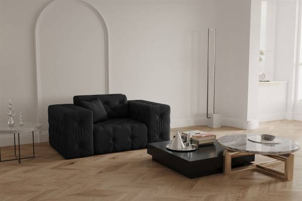Sofaset CHANTAL 3-2-1 Schwarz