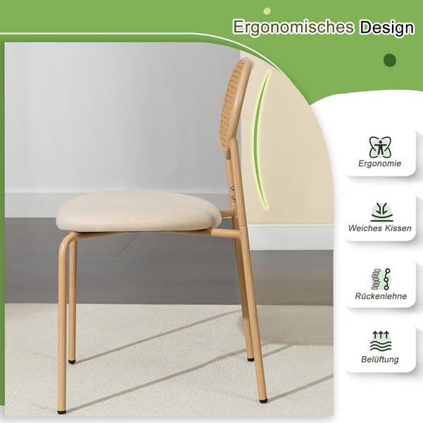 Rattan Esszimmerstühle TBASU 2er-Set Braun - Polyrattan - Massivholz - 48 x 81 x 45 cm