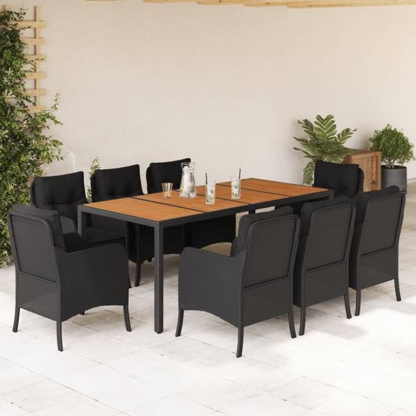 Garten-Essgruppe 3038882-4 (9-teilig) Schwarz