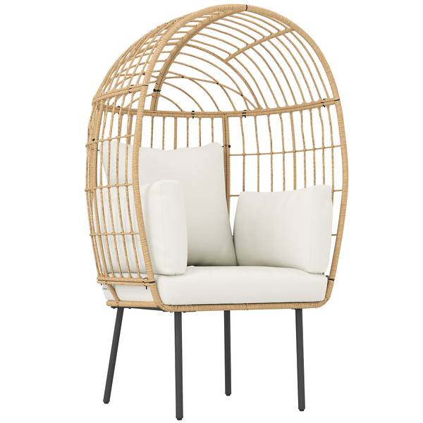 Rattansessel 867-261V00BG Beige - Polyethylen - 80 x 155 x 95 cm