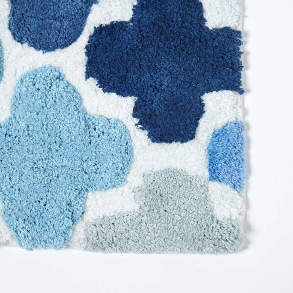 Tapis bain BT1328 Bleu - Coton - 50 x 1 x 80 cm