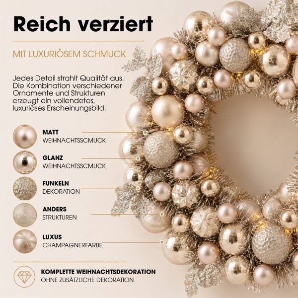 Kranz MEMIKR2850081 Gold - Kunststoff - 47 x 9 x 47 cm