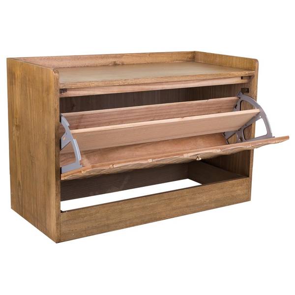 Schuhbank Masaya Braun - Holzwerkstoff - 80 x 53 x 38 cm