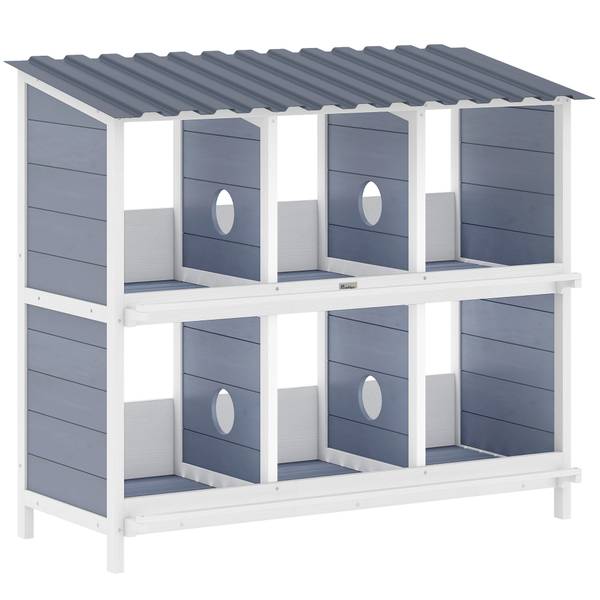 Legenester für Hühner D51-566V00GY Grau - Massivholz - 50 x 91 x 102 cm