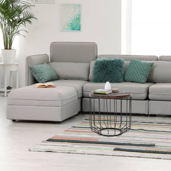 Couchtisch MUMBAI Schwarz - Braun - Samt - Eisen - Stahl - Polycarbonat - 50 x 50 x 50 cm