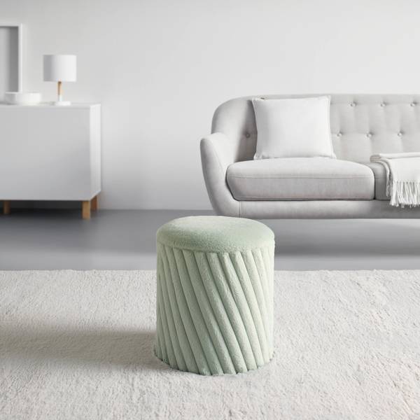 Hocker CADY Grün - Holzwerkstoff - Textil - 37 x 40 x 37 cm