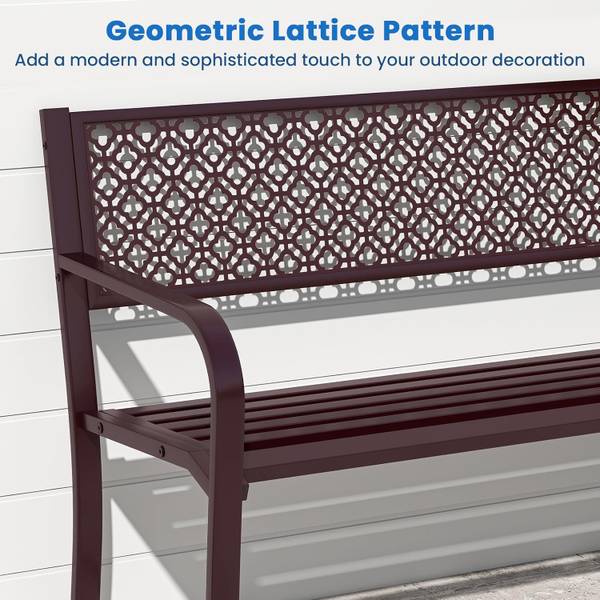 Gartenbank ZB34318SPDE Braun - Metall - 59 x 82 x 127 cm