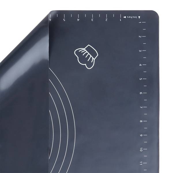Nudelholz mit Backmatte 2-tlg. Set279001 Grau - Silikon - 5 x 38 x 5 cm