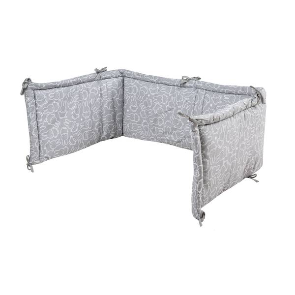 Babybett Nestchen miffy® Grau - Baumwollstoff - 170 x 28 x 3 cm