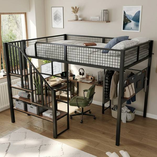 Hochbett JINSBUCHHE Ⅰ Schwarz - Eisen - 193 x 170 x 208 cm