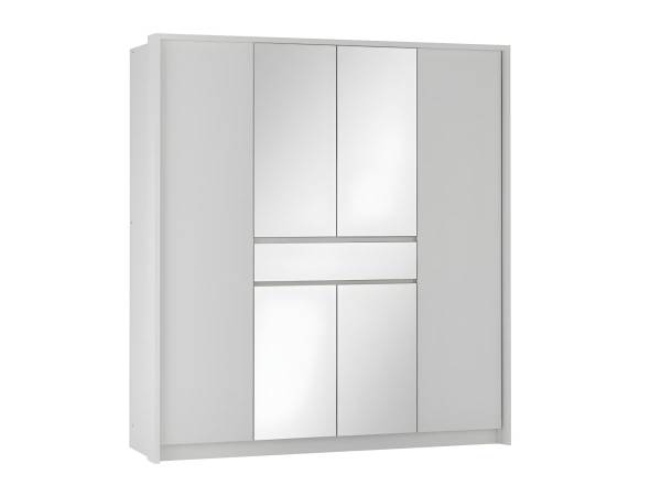 Kleiderschrank ZADIA Weiß - Holz teilmassiv - 200 x 217 x 65 cm