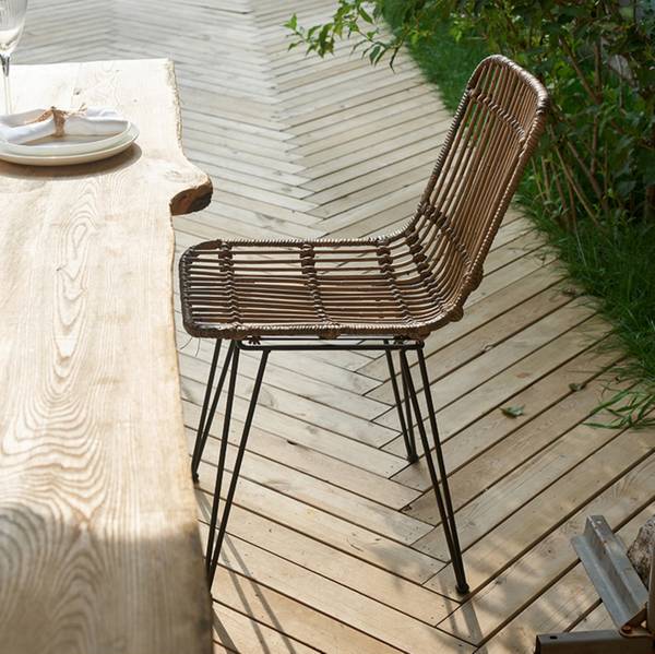 Esszimmerstühle LUMPUR 2er Set Braun - Metall - 42 x 82 x 46 cm